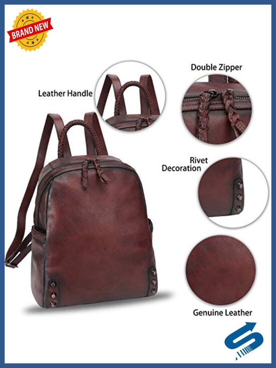 Genuine Leather Backpack Vintage Rucksack Handmade Western Daypack main image 3